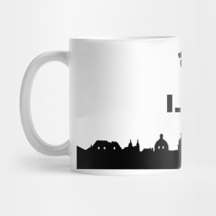 lviv oldtown city black Mug